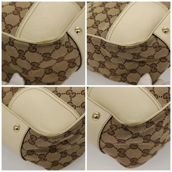 GUCCI GG Canvas Web Sherry Line Pretty Tote Bag Beige Gold 163805 Auth BA4357 - Picture 14 of 16